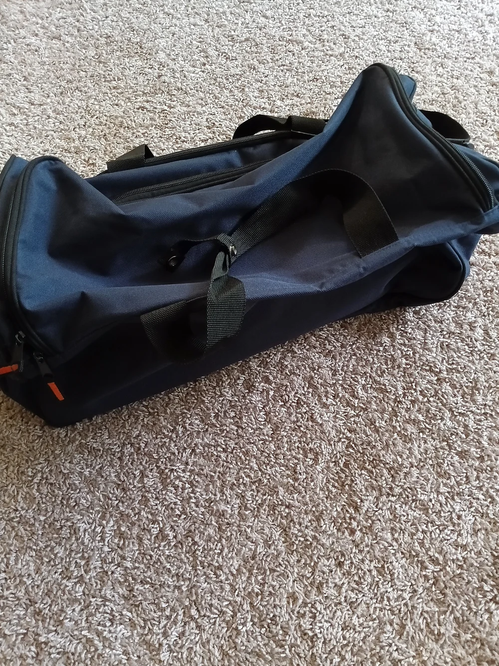 Nautica Navy and Black Duffel Bag with Orange Accent